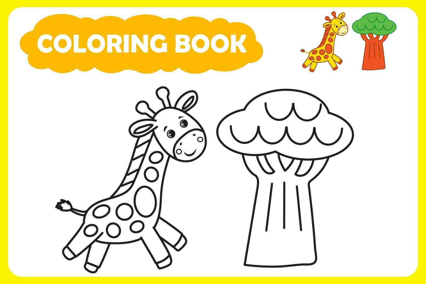 coloring book for children. vector illustration of African animal