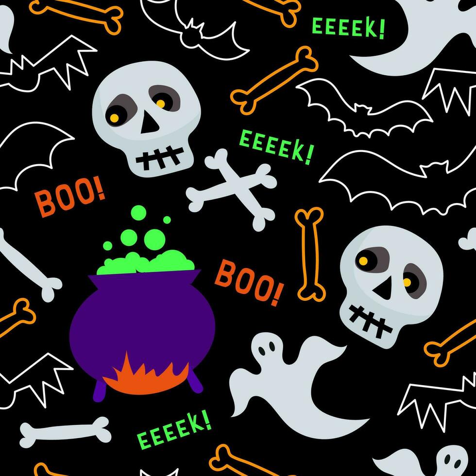 Halloween seamless pattern for print, vector image