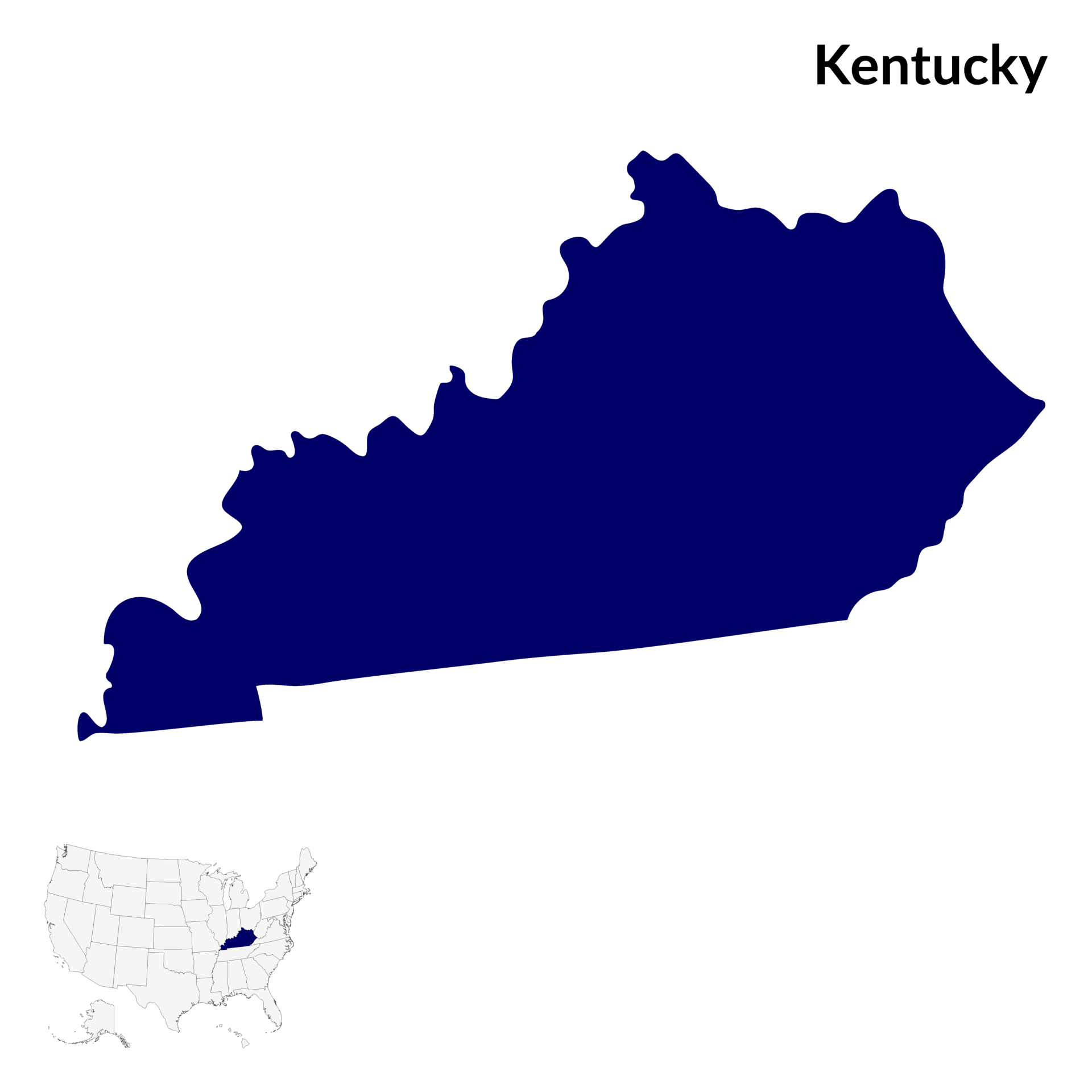 Map of Kentucky. Kentucky map. USA map 32698654 PNG