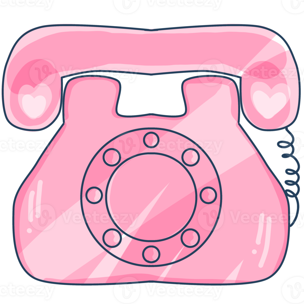 pink retro phone png