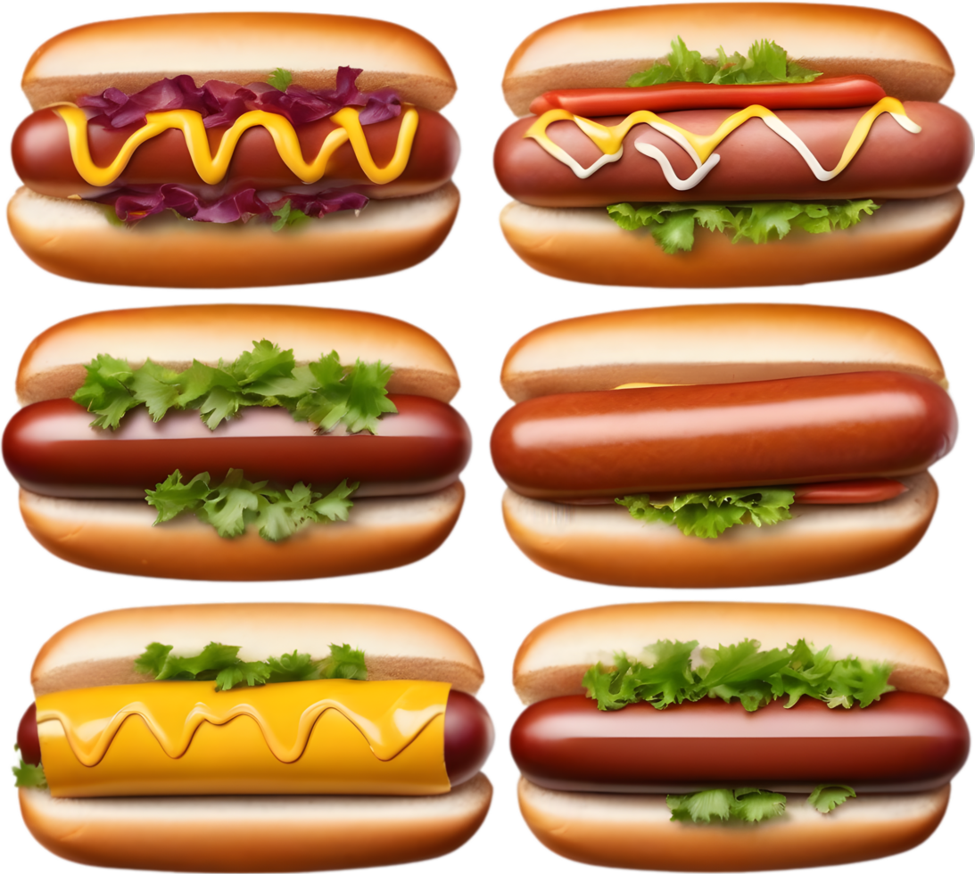 Image of delicious hot dogs. AI-Generated. png