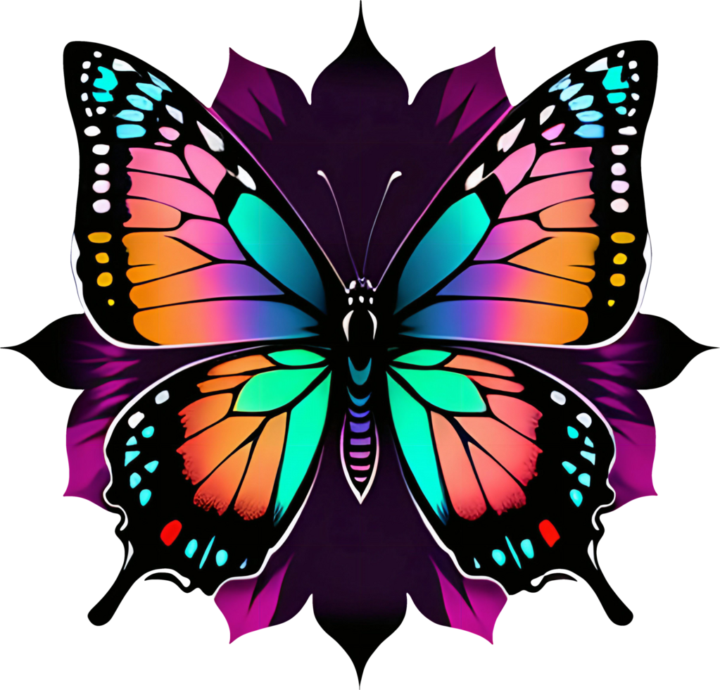A drawing of a butterfly. AI-Generated. png