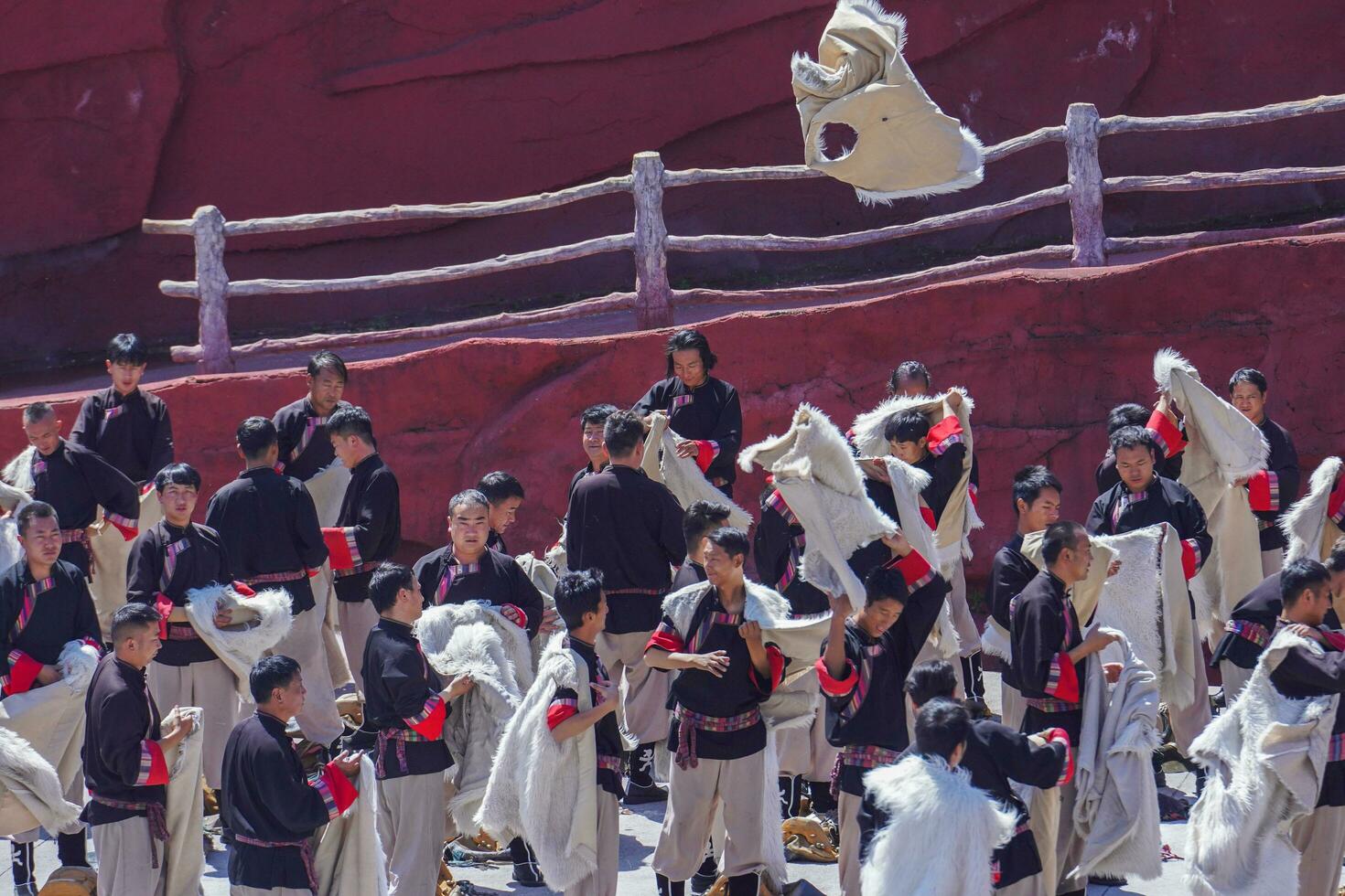 Lijiang ,China- SEP 04,2023 -Impression Lijiang is a grand traditional show located in the Jade Dragon Snow Mountain scenic area, Lijiang, Yunnan, China. photo