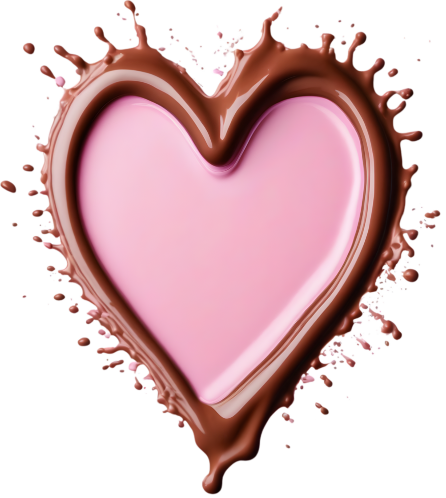 Liquid splashes in the shape of a heart. AI-Generated. png