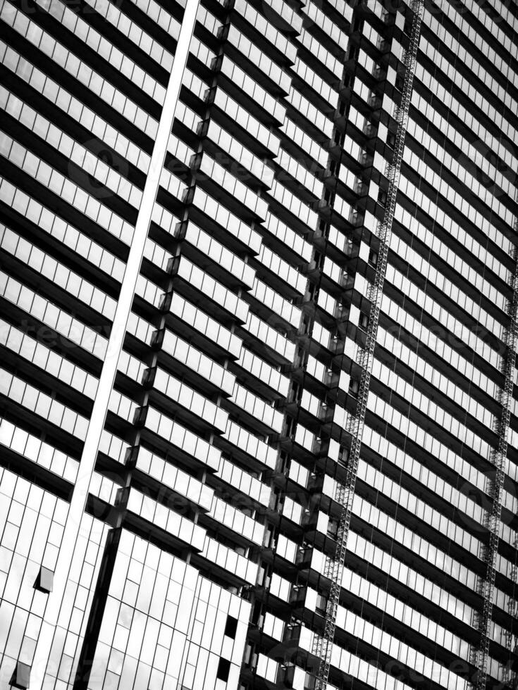 Black and white image of modern architecture photo