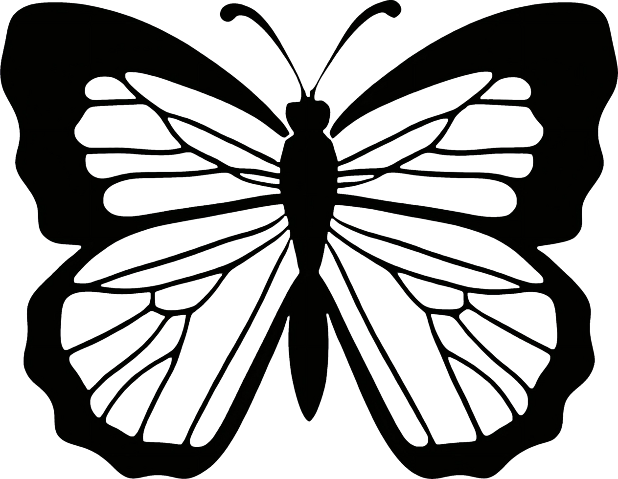 A drawing of a butterfly. AI-Generated. png