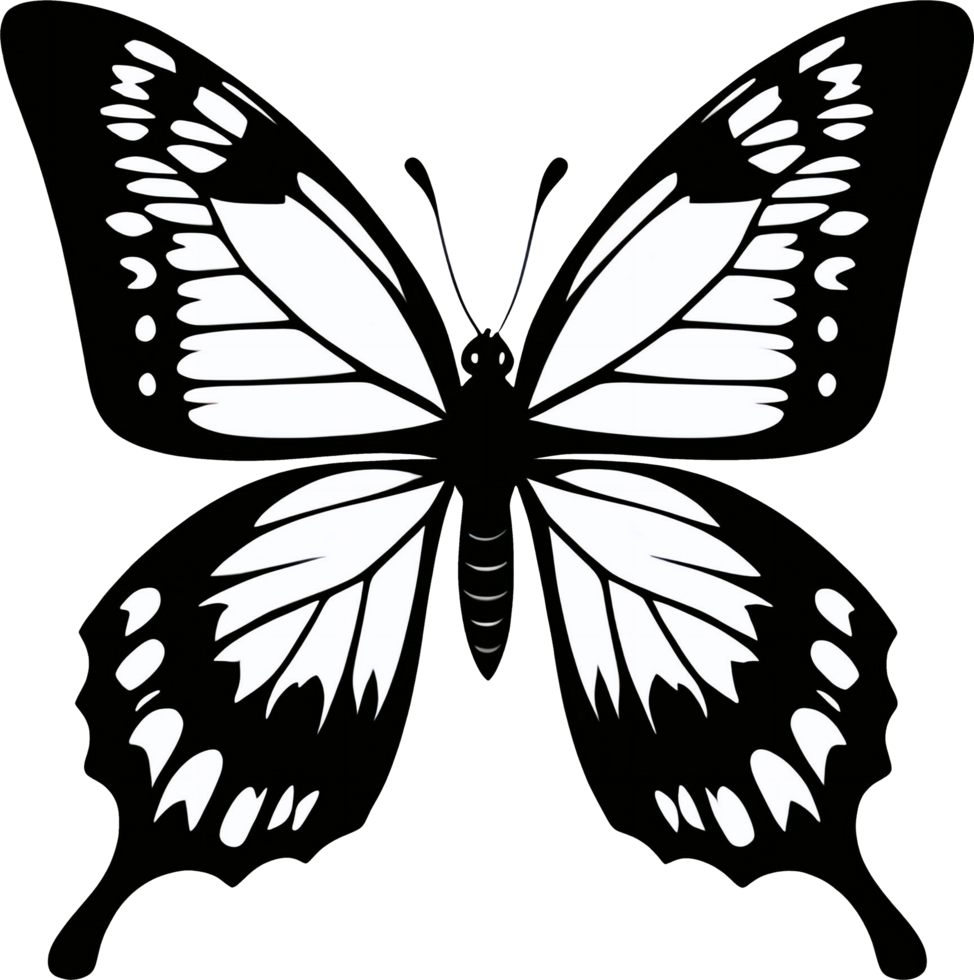 A drawing of a butterfly. AI-Generated. png