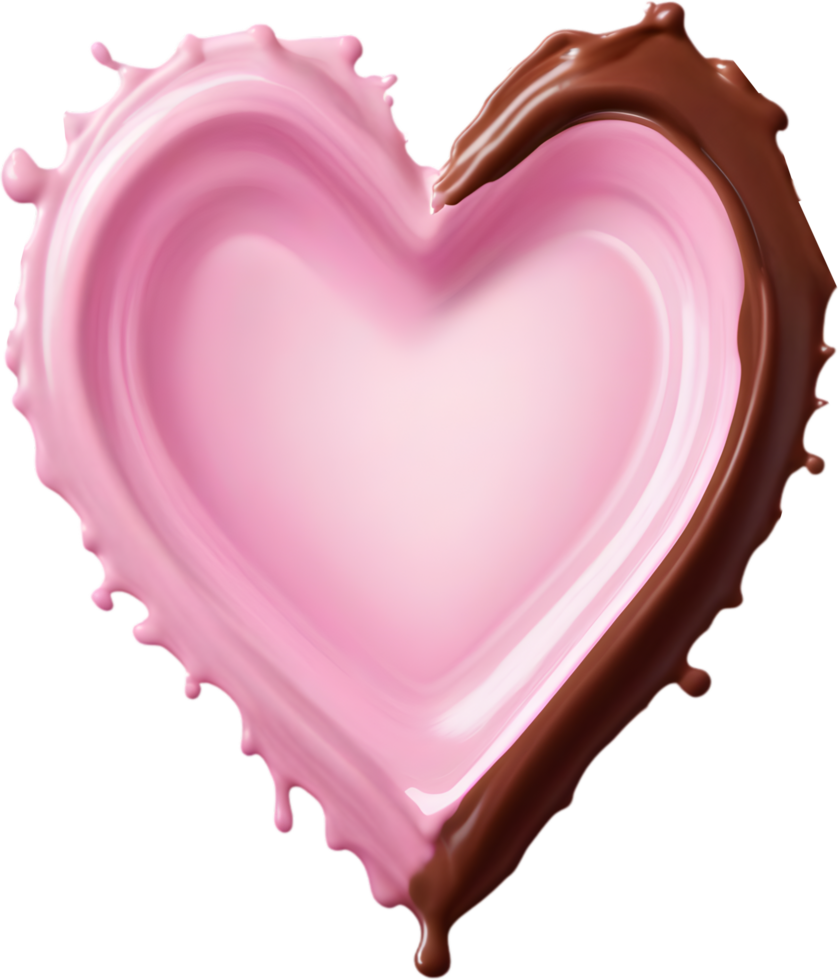 Liquid splashes in the shape of a heart. AI-Generated. png