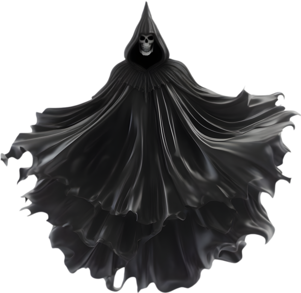 A terrifying black ghost king floated in the air. AI-Generated