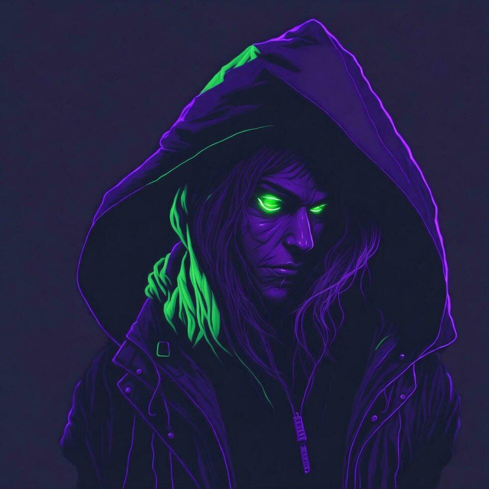 Men wear hoodies, duotone color style ai Generative photo