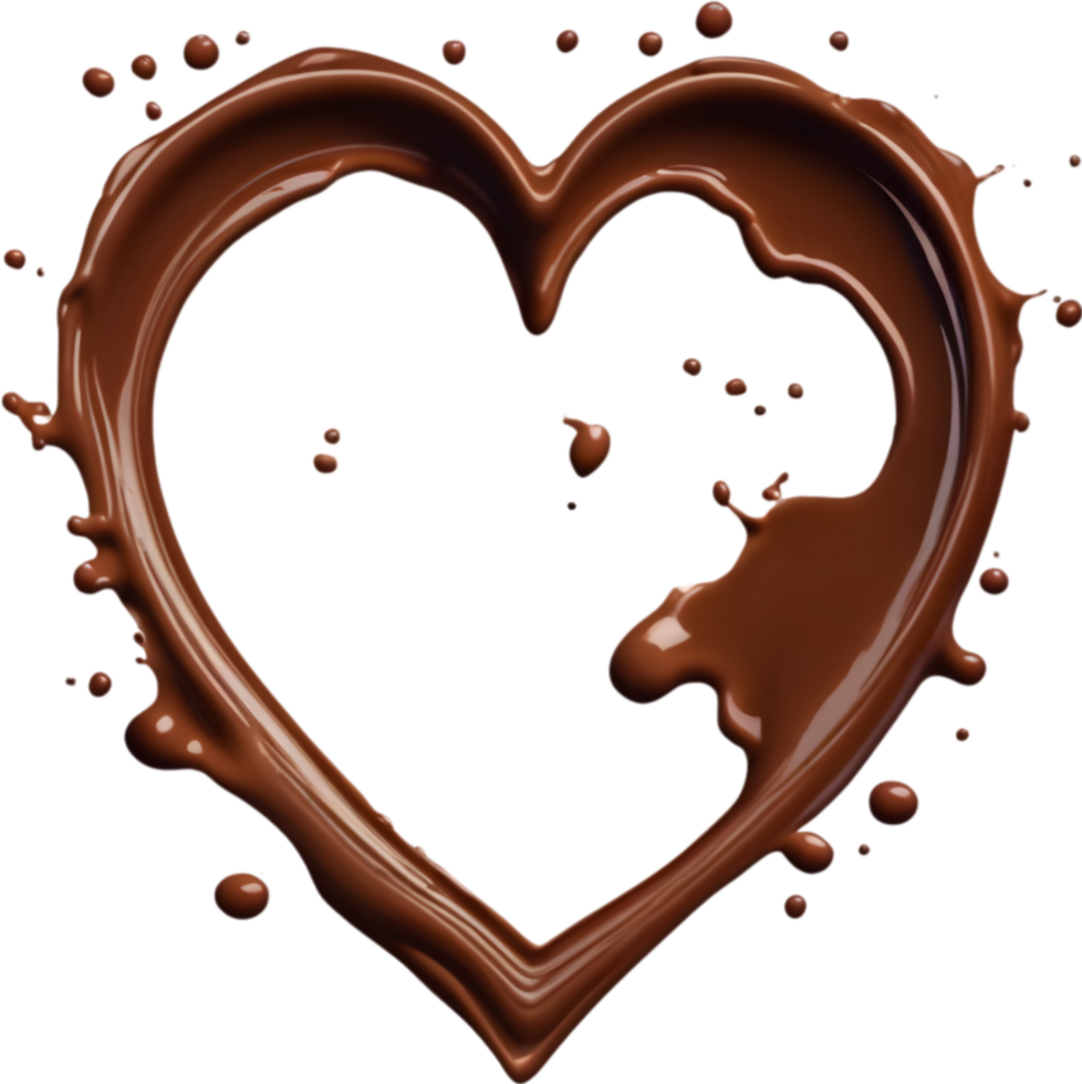 Liquid splashes in the shape of a heart. AI-Generated. png