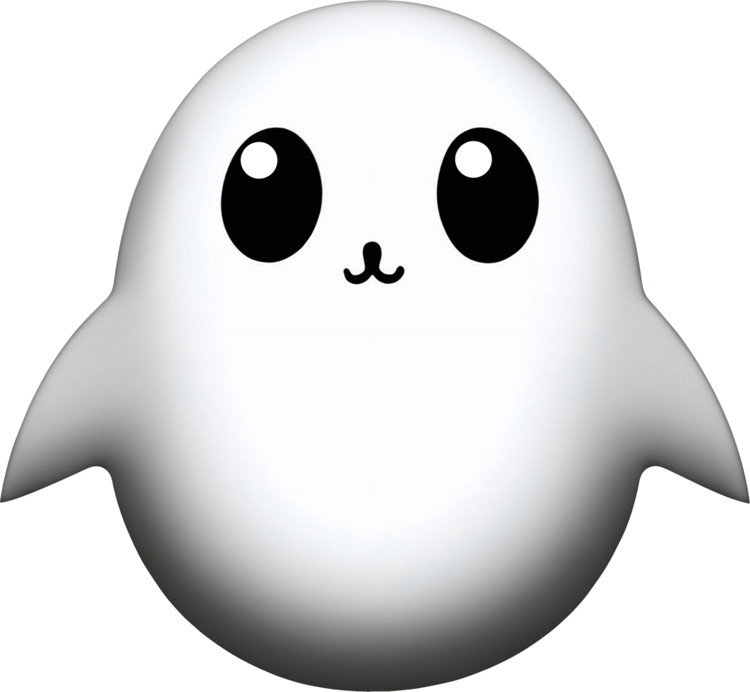 a cute ghost icon. AI-Generated. png