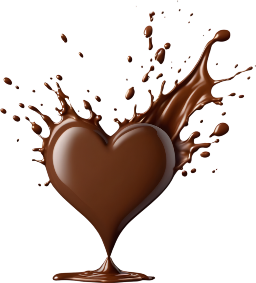 Liquid splashes in the shape of a heart. AI-Generated. png