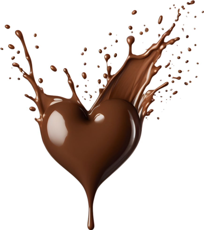 Liquid splashes in the shape of a heart. AI-Generated. png