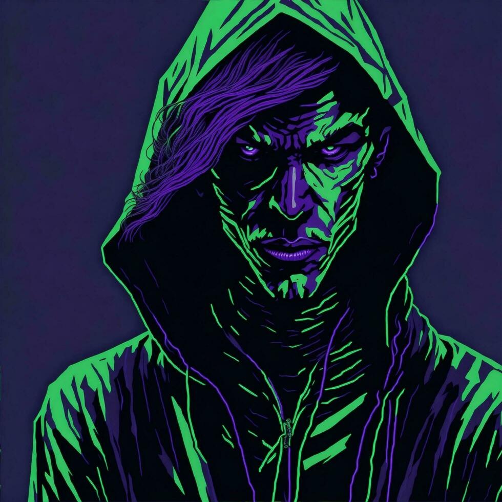 Men wear hoodies, duotone color style ai Generative photo