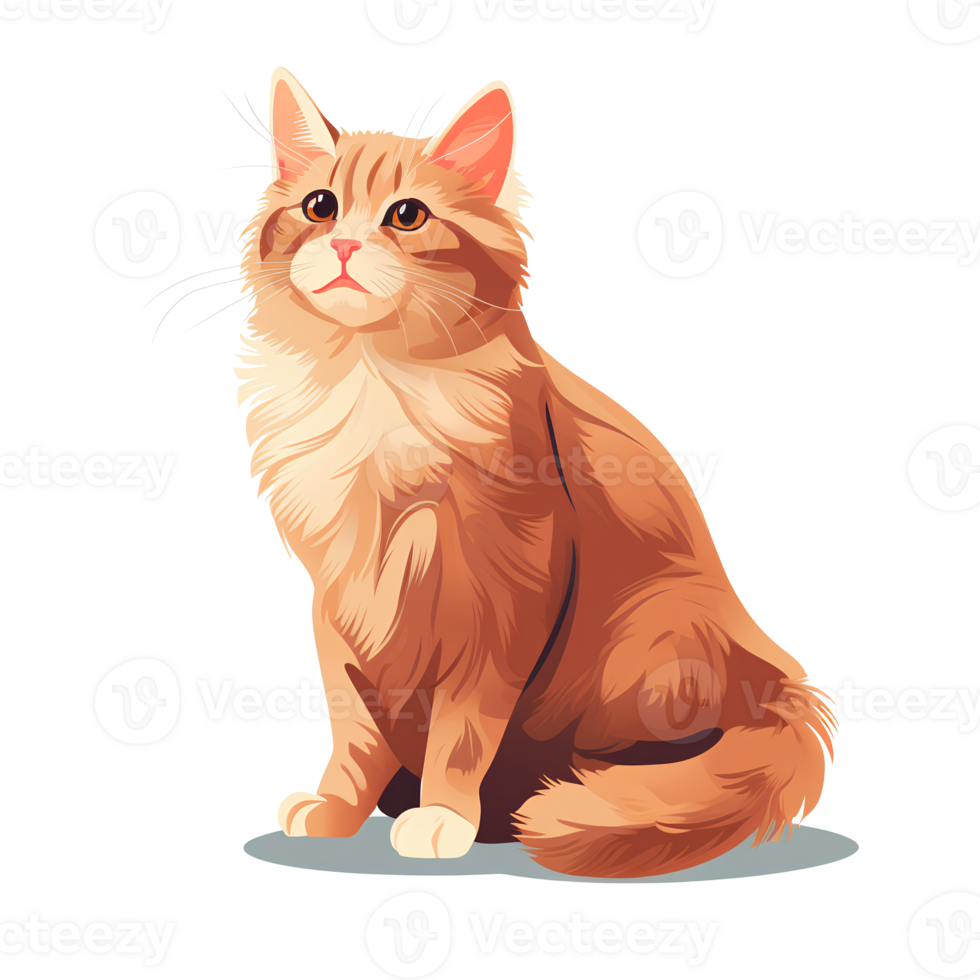 an orange cat sitting on the ground AI Generative 32699806 PNG