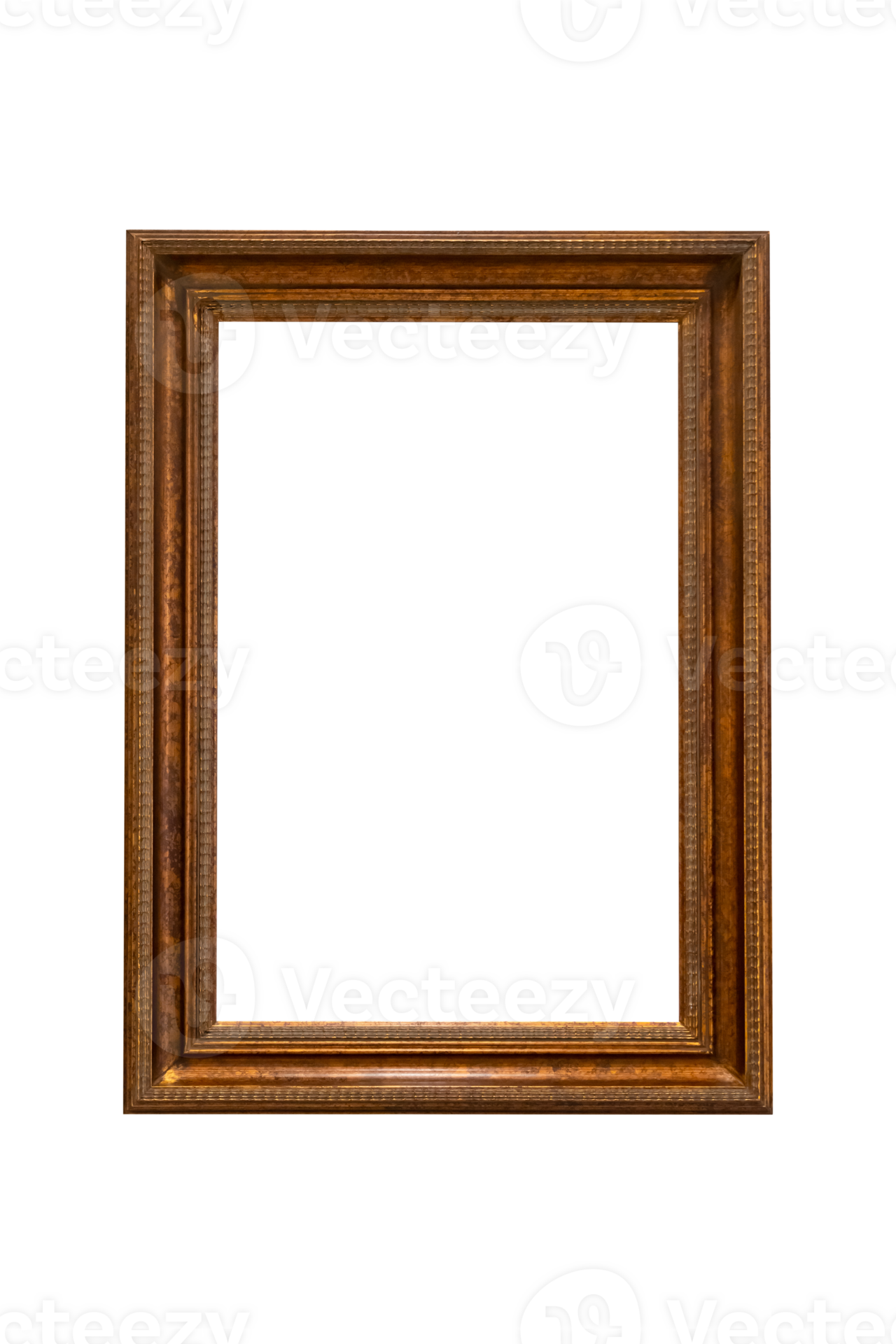 Wooden picture frame, Old picture frame isolated transparency