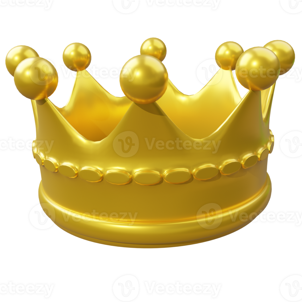 3d Gold royal king crown png