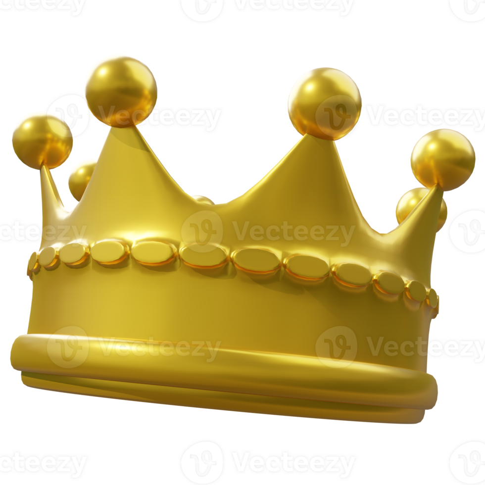 3d oro reale re corona png