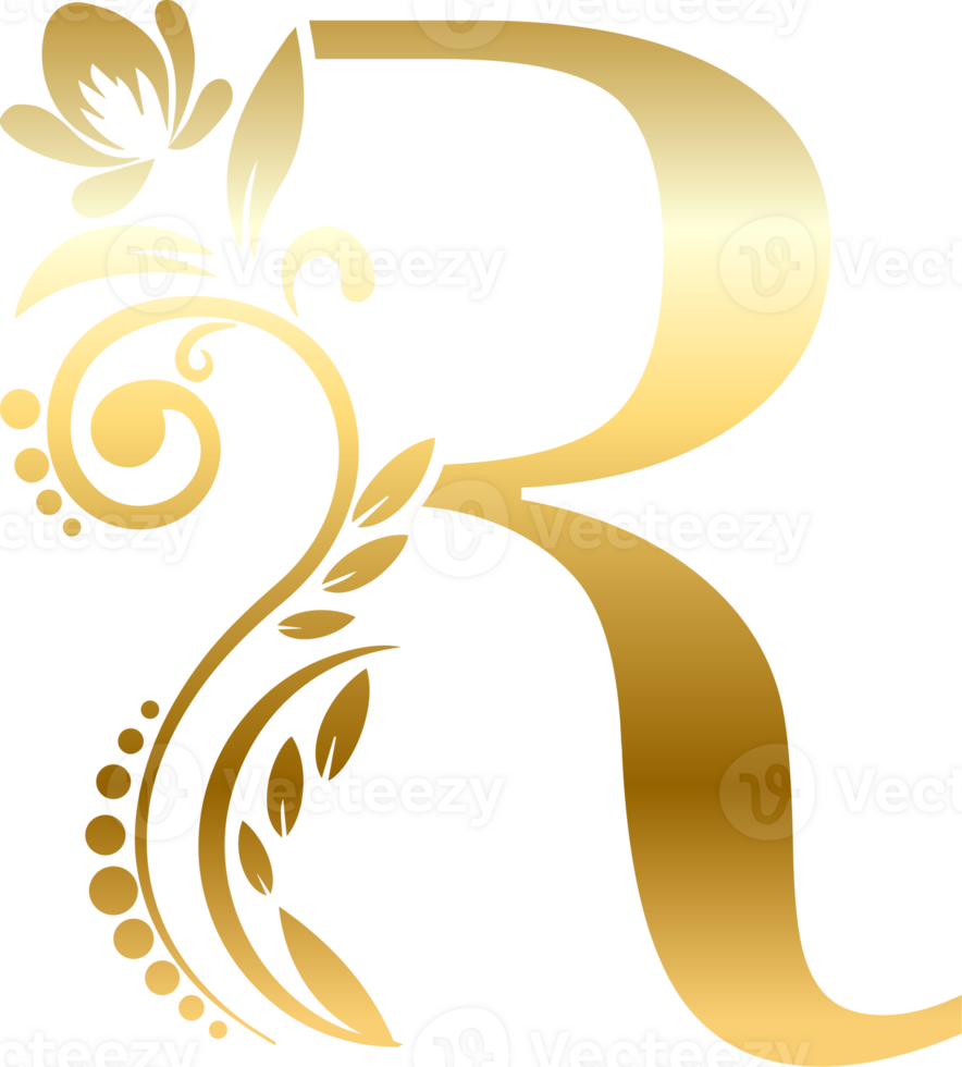 Gold Letter R png