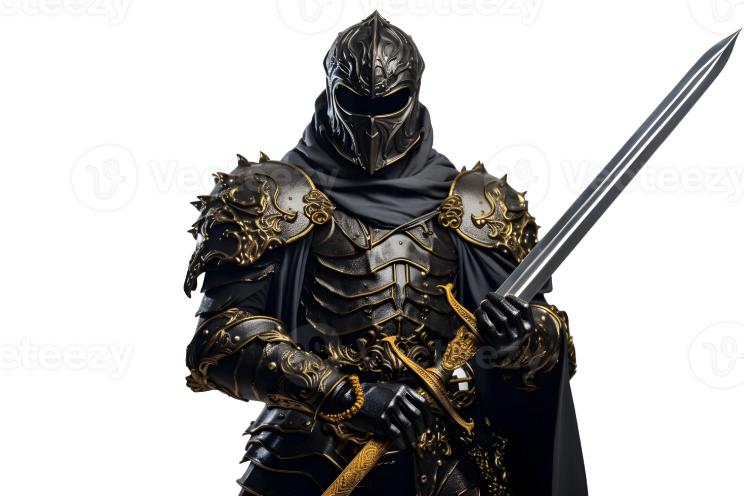 AI Generative knight with big sword png