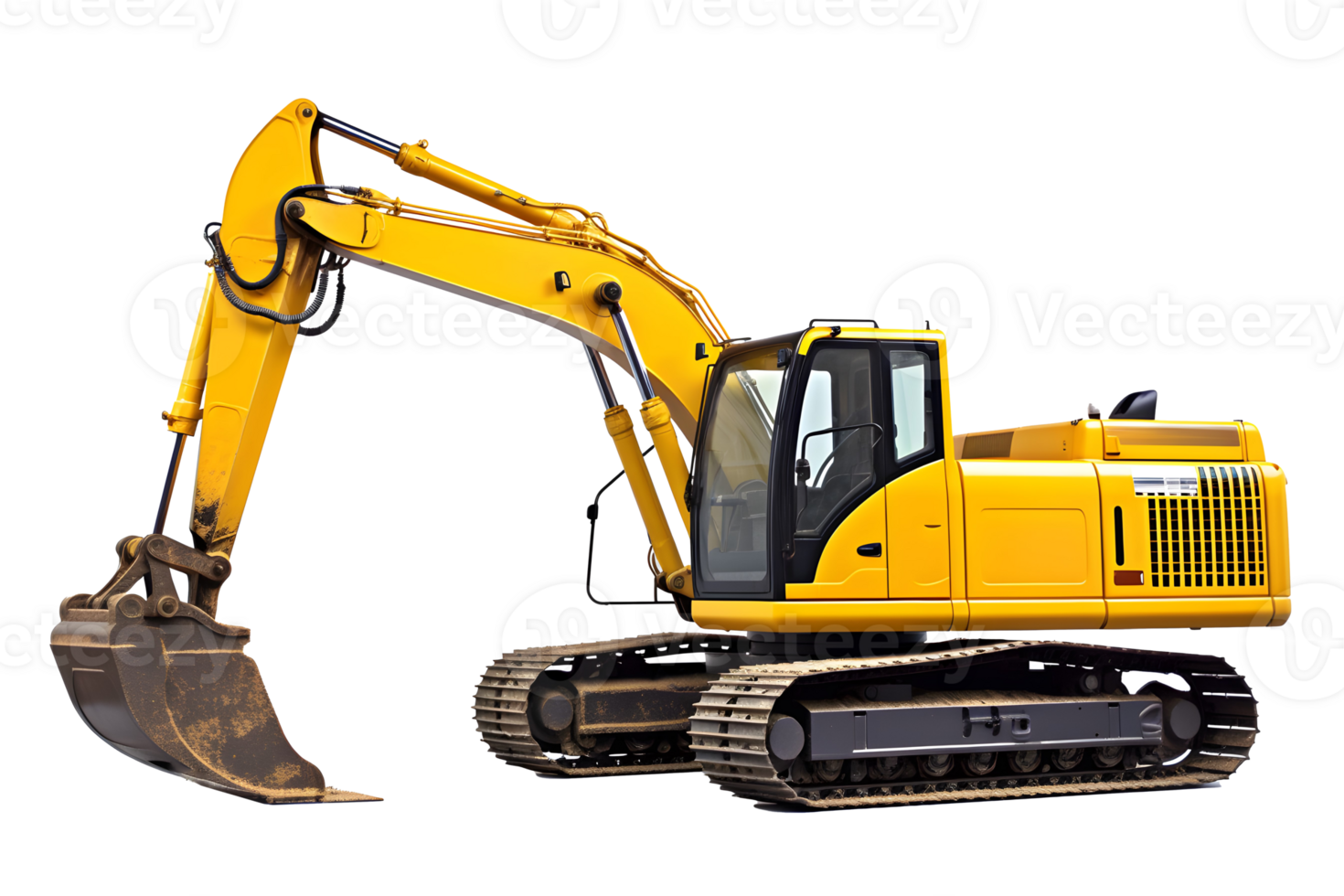 Excavator at work. AI Generative png