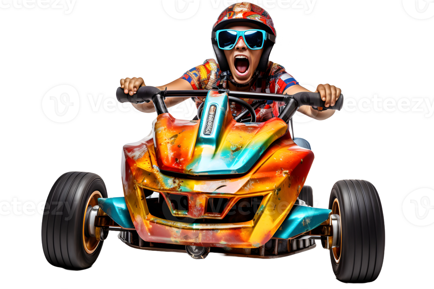 Cool boy carting. AI Generative png
