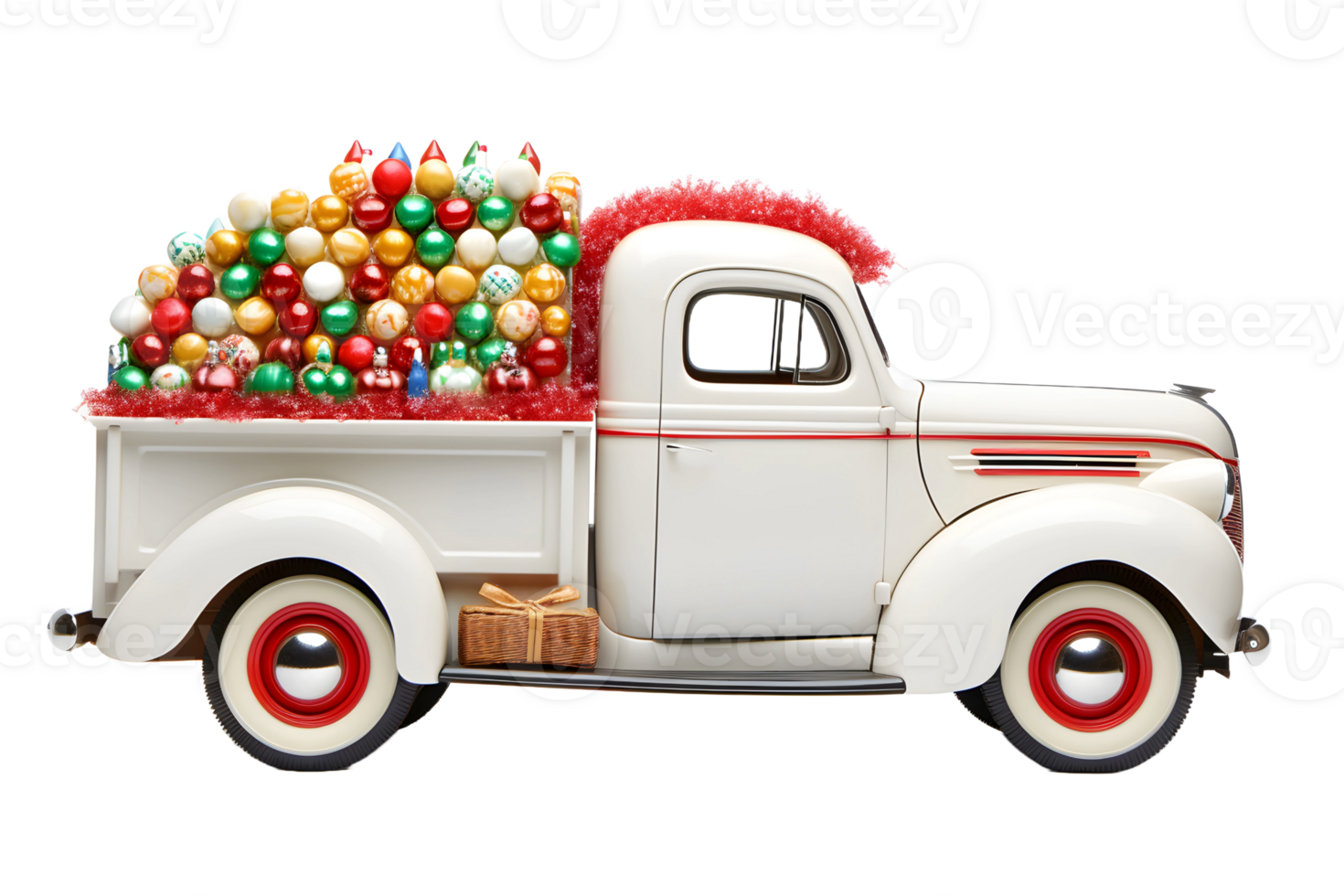 Clásico Navidad coche lleno de dulces. ai generativo png