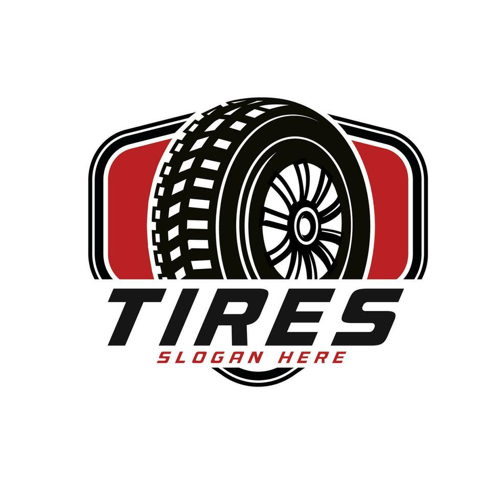 Tires logo design template, silhouette wheel vector illustration.