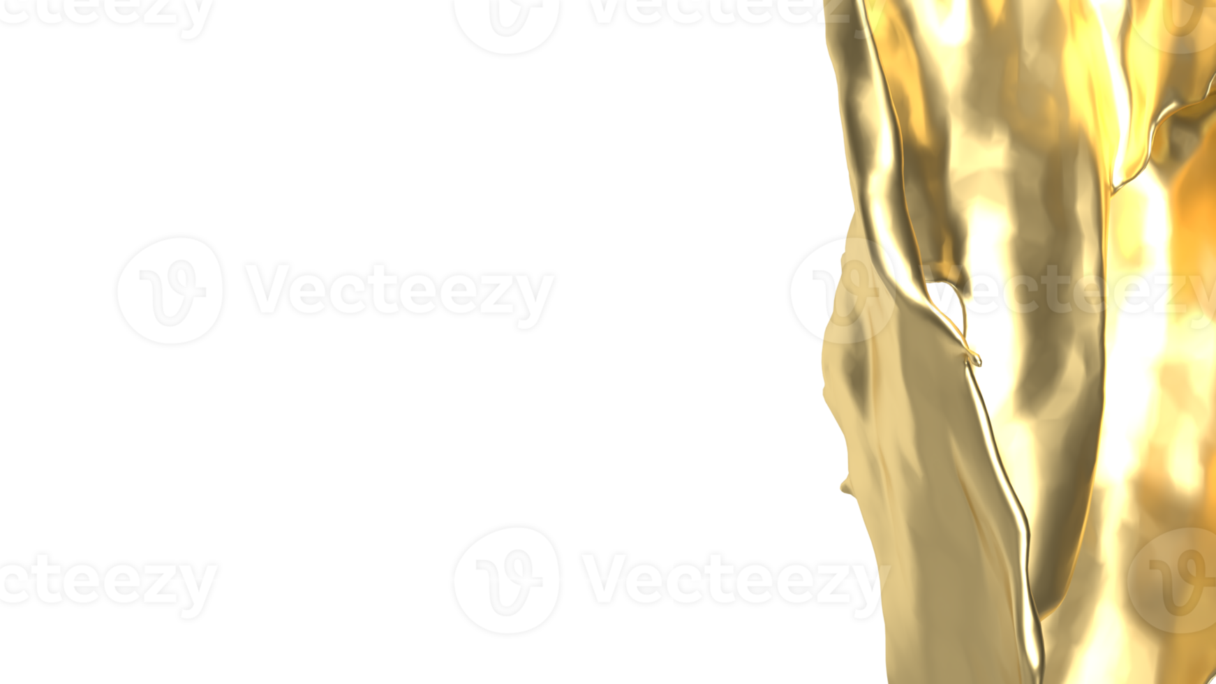 The Gold Splash png image for decor concept 3d rendering