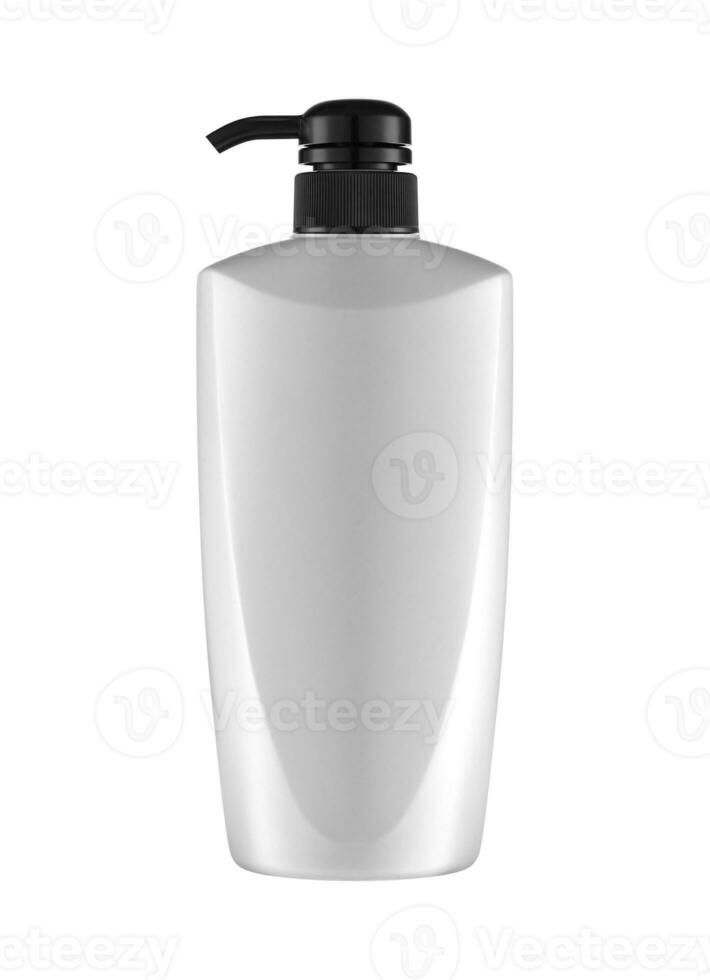 Empty product packaging pump bottle mockup isolated on white background. photo