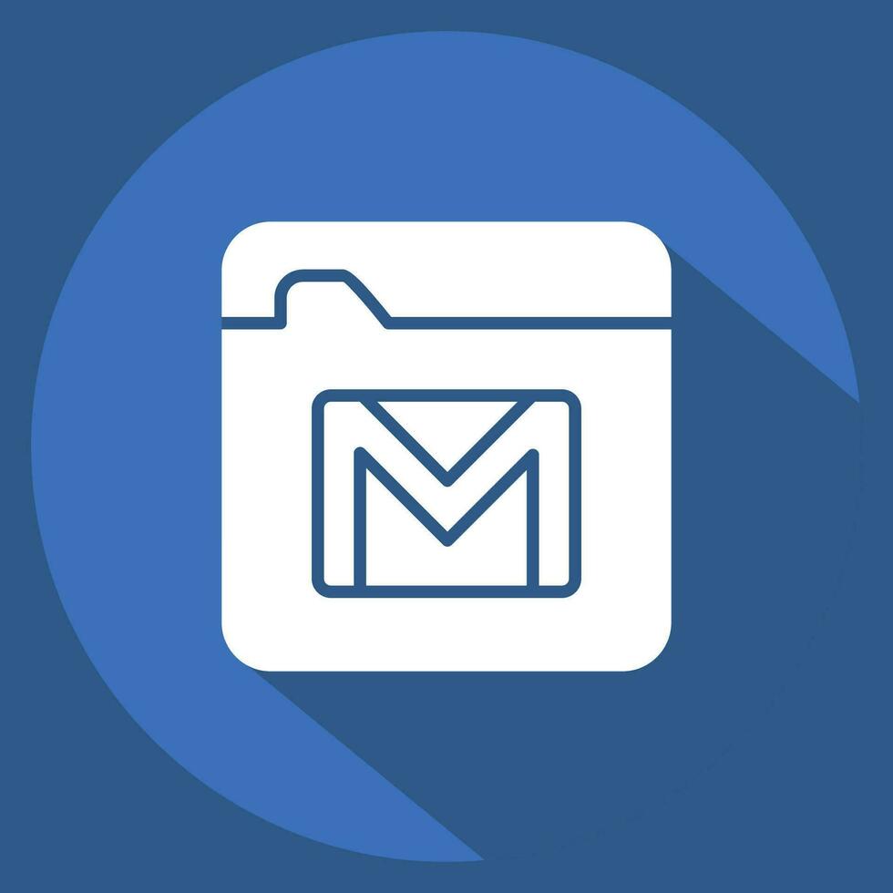 Icon Webmail. related to Communication symbol. long shadow style. simple design editable. simple illustration vector
