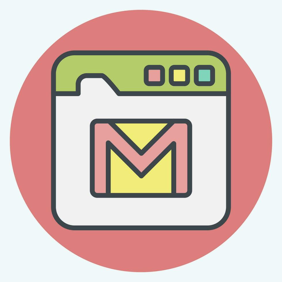 Icon Webmail. related to Communication symbol. color mate style. simple design editable. simple illustration vector