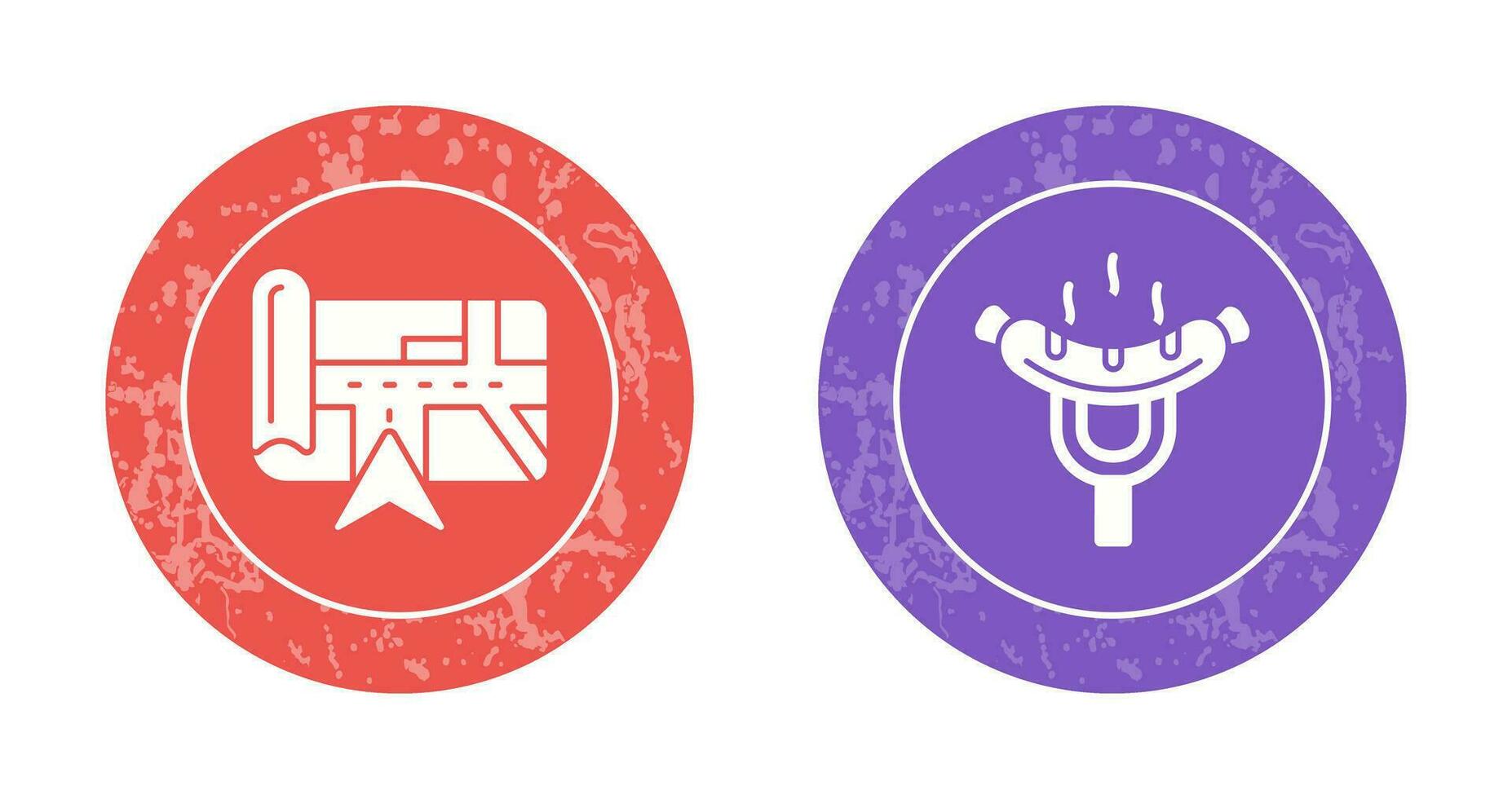 Navigation and Sausage Icon vector
