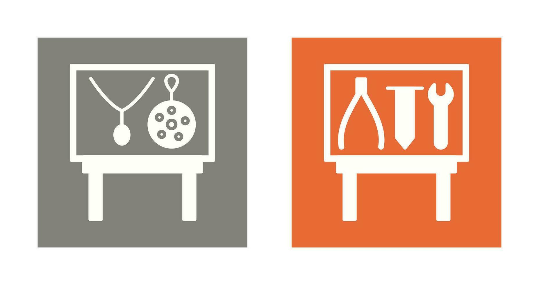 Jewel Exhibit and Tools Exhibit Icon vector
