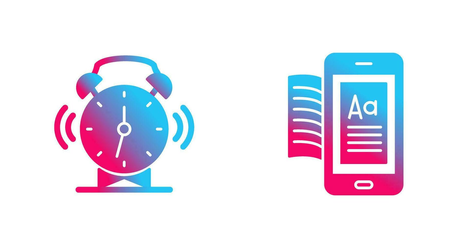 Alarm Clock and Ebook Icon vector