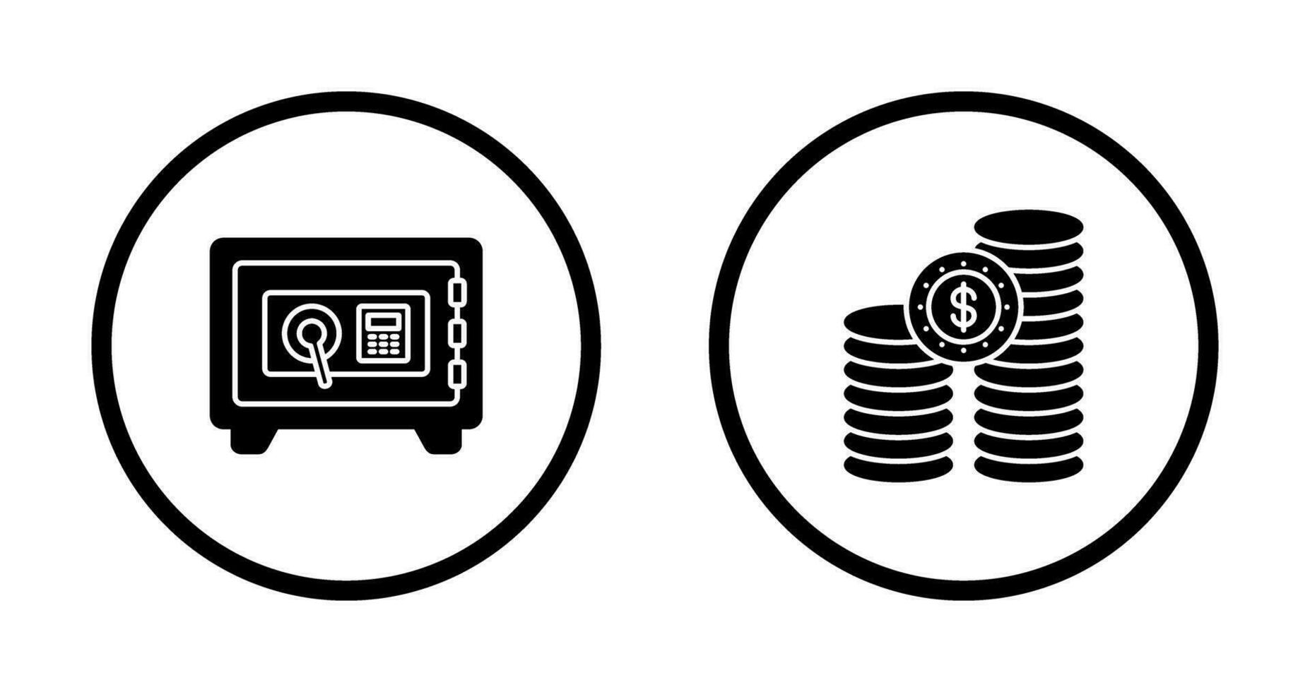 Safe Box and COINS Icon vector