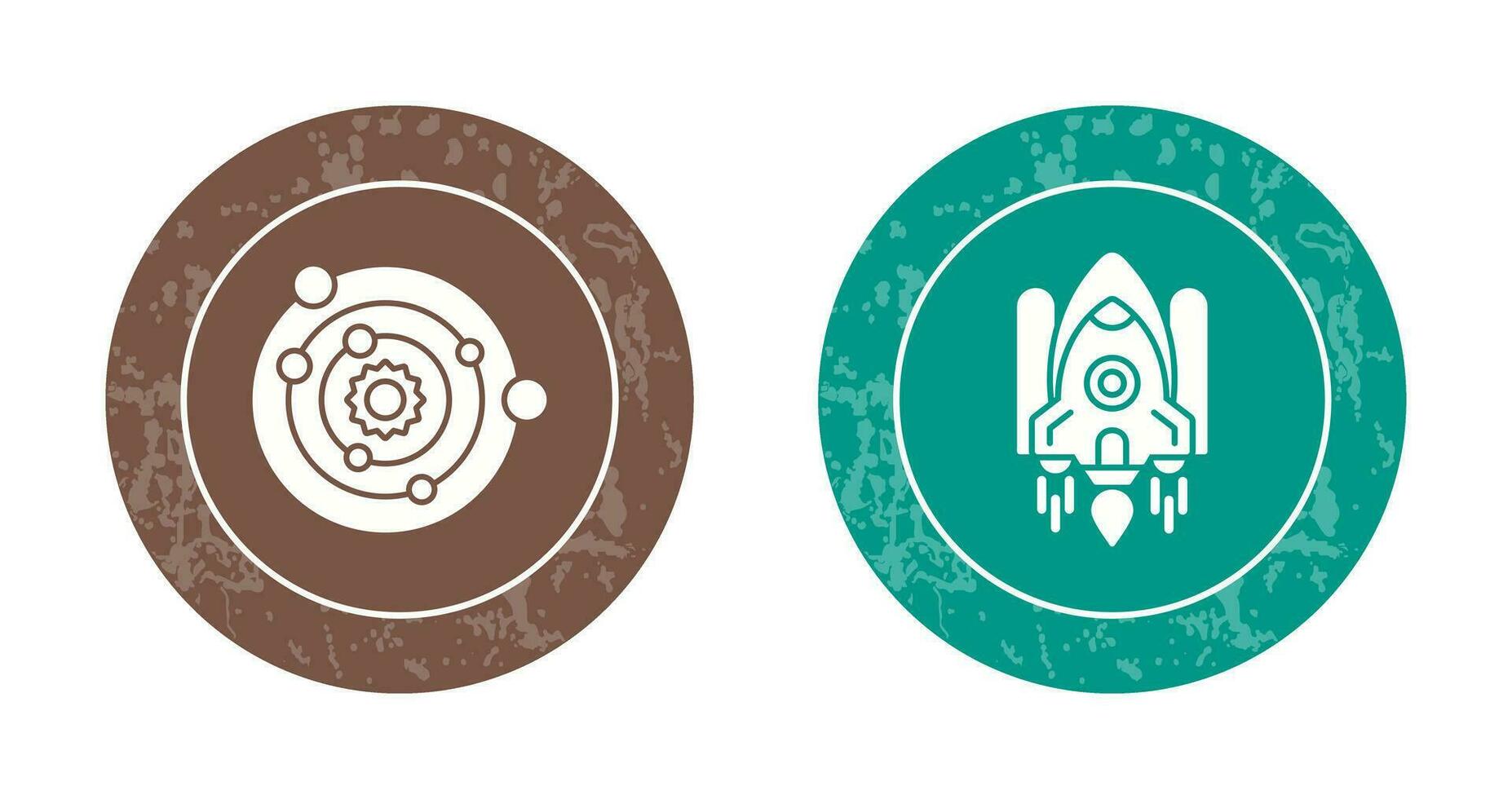 solar systems and space shuttle Icon vector