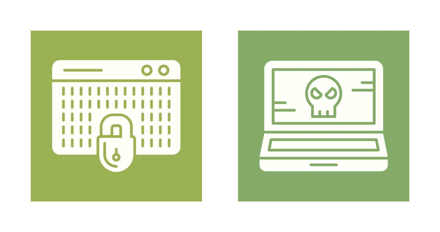 Hacking and Laptop Icon vector