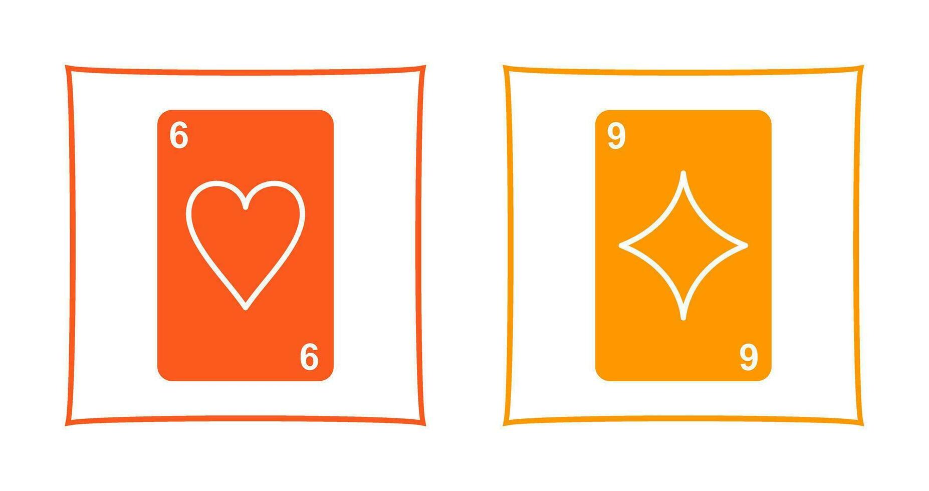 heart cards and diamonds card Icon vector