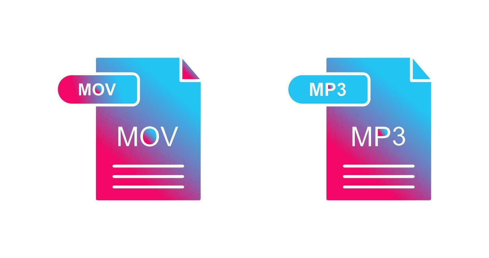 mov y mp3 icono vector