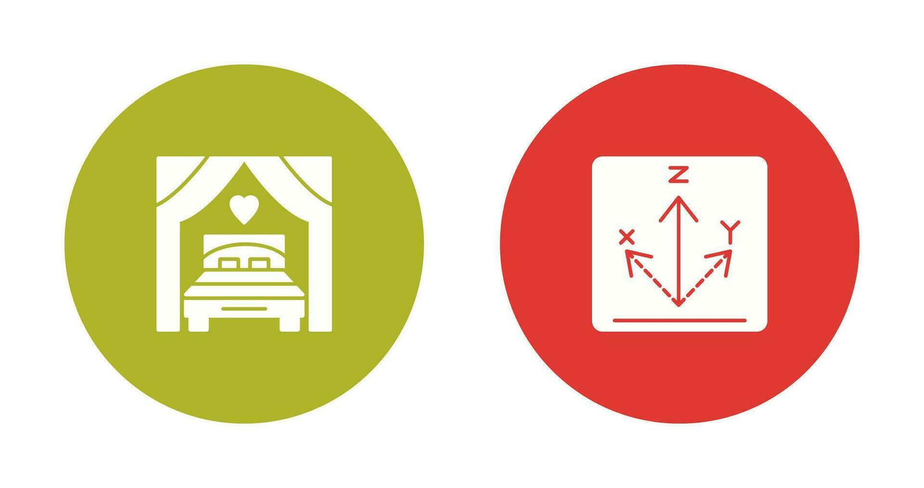 Bed and Axis Icon vector