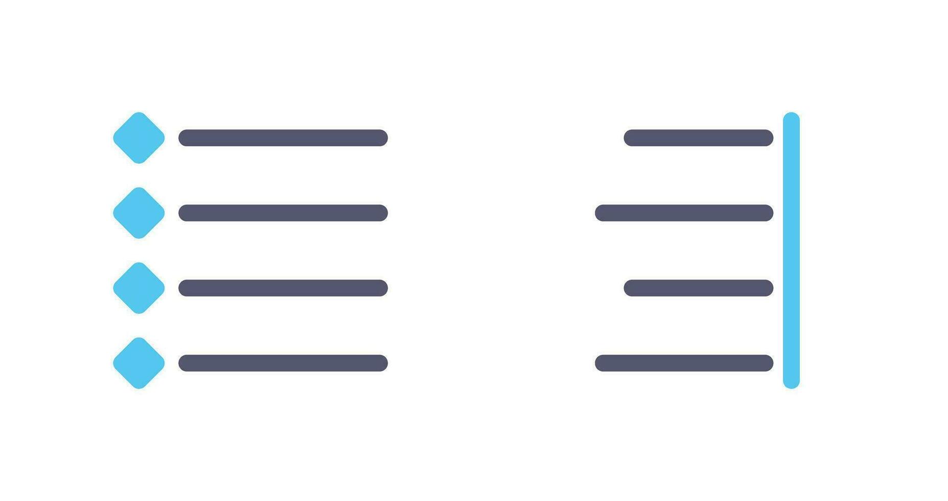 bulleted list and Right align  Icon vector