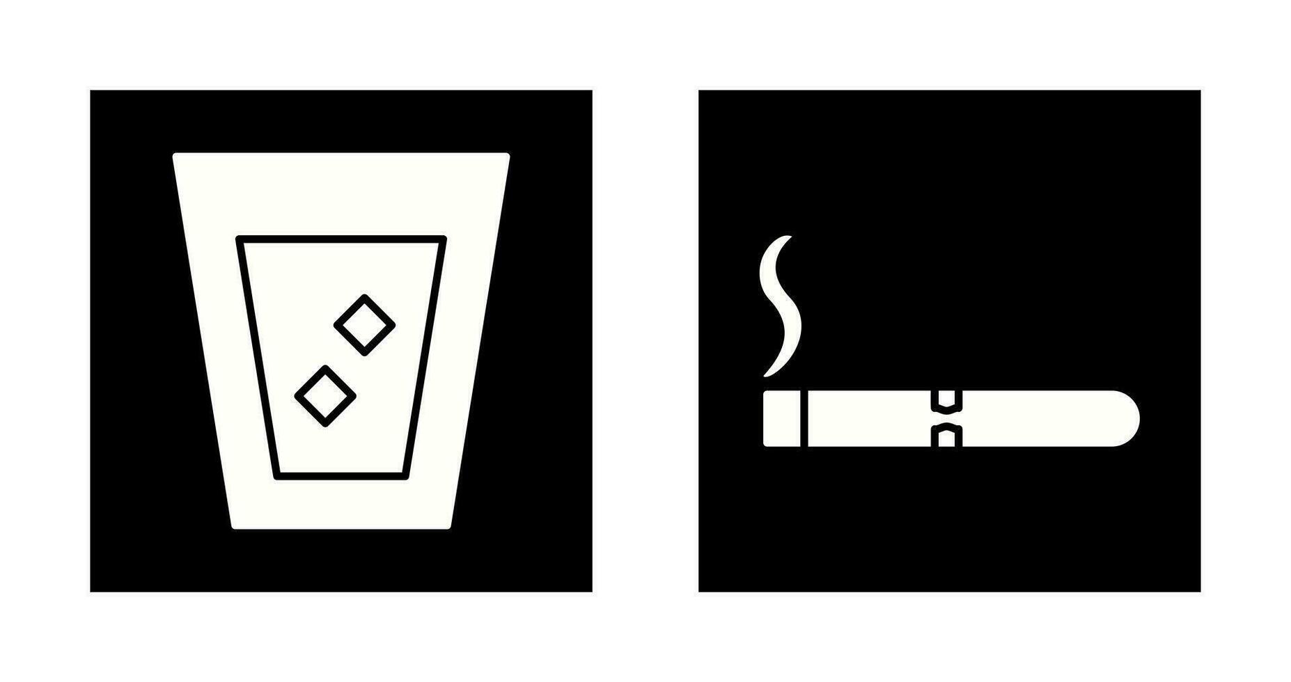 lit cigar and white russian drink  Icon vector