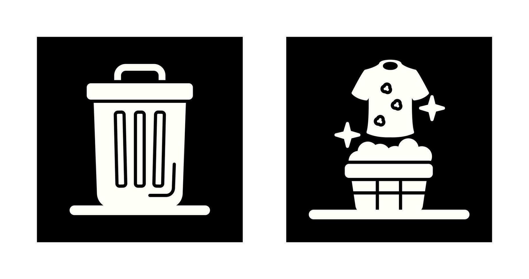 Trash Can and Laundary Icon vector