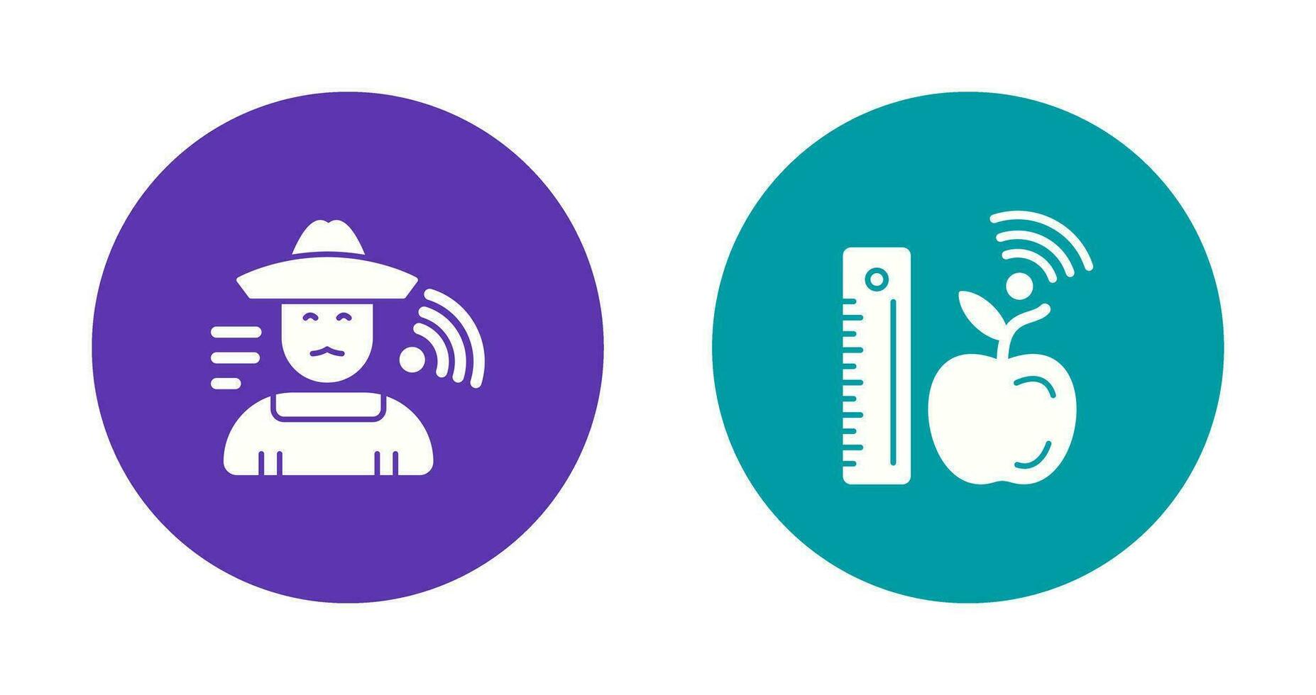 Farmer and Measure and Measure Icon vector