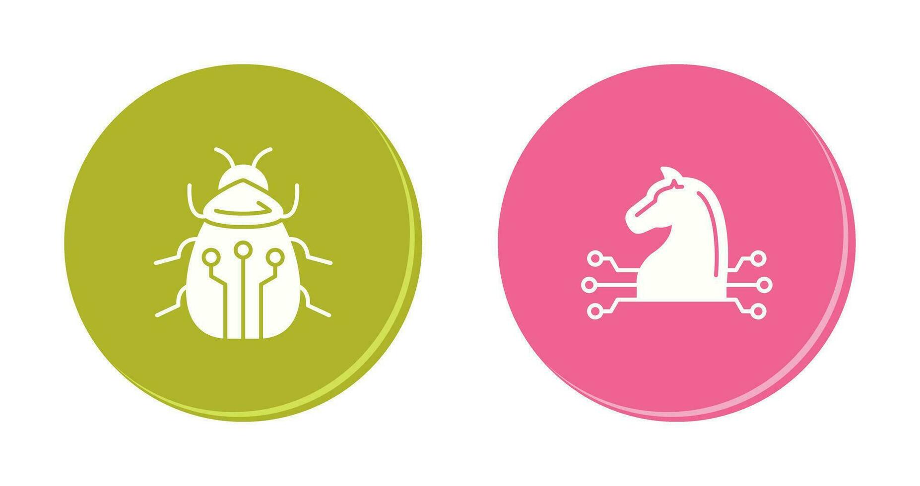 Bug and Trojan Icon vector