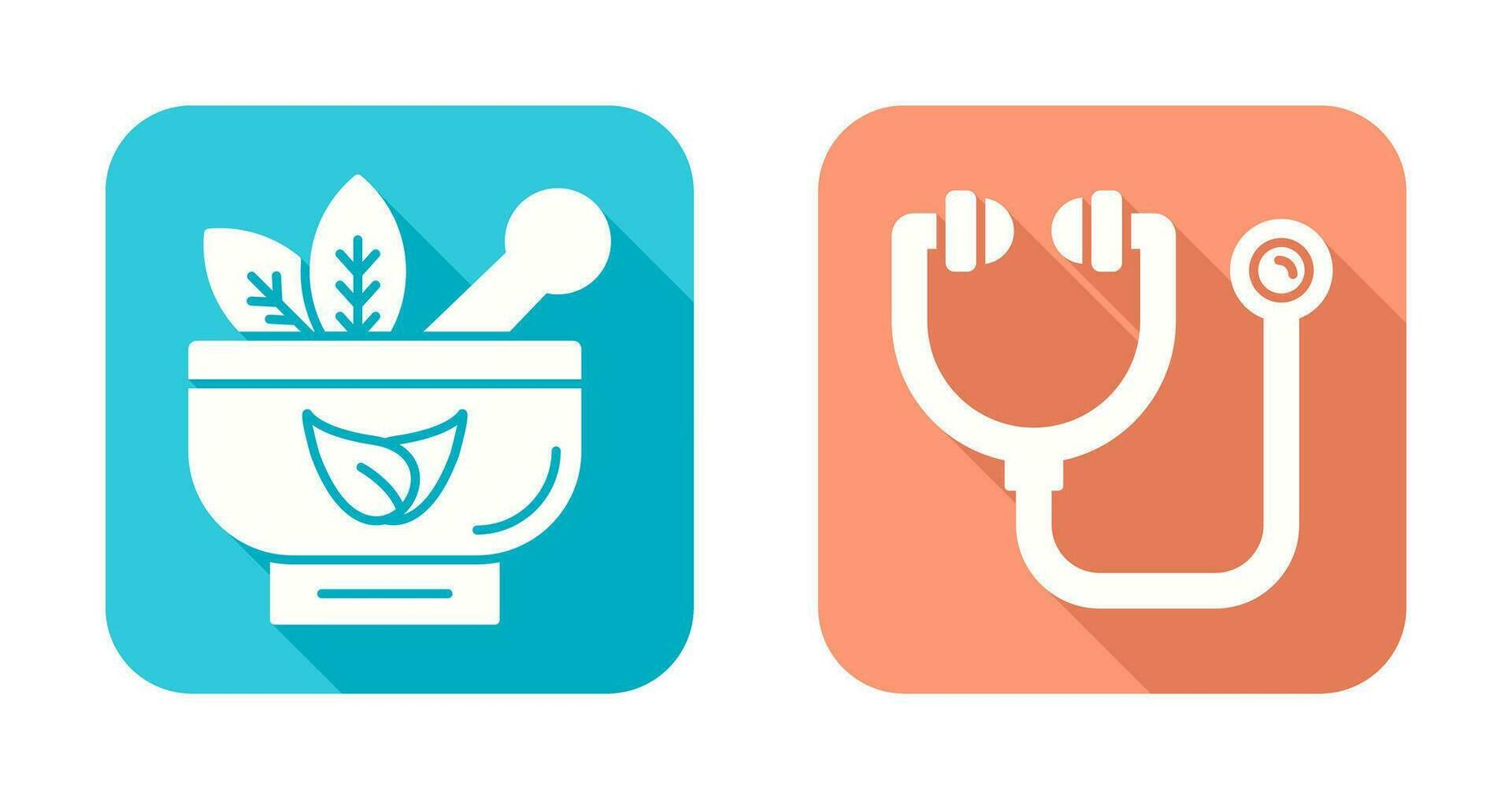 Ayurvedic and Stethoscope Icon vector