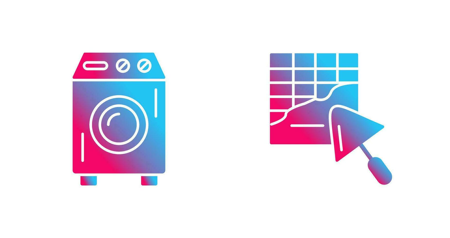 Washing Machine and Plastering Icon vector