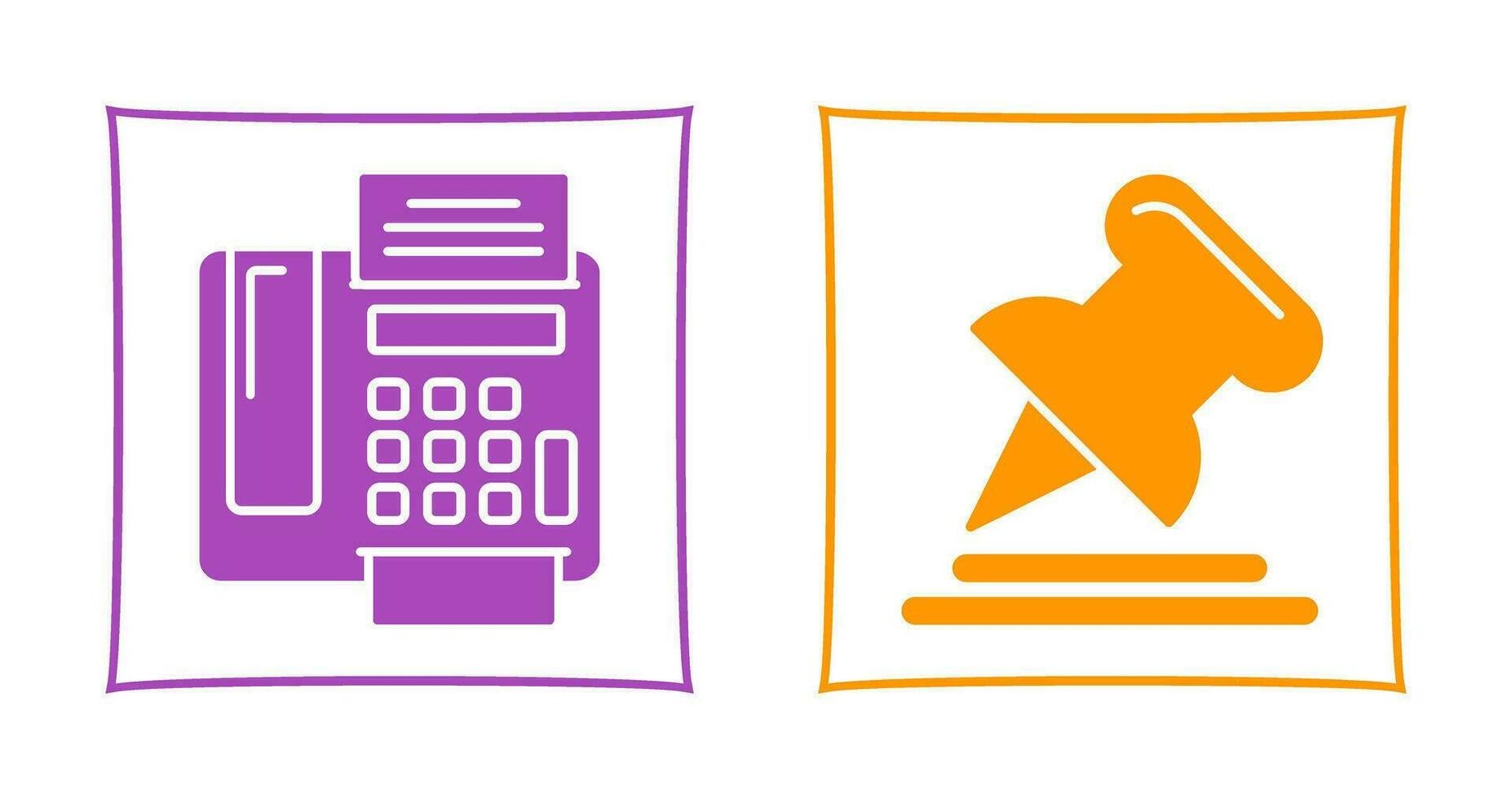 Fax Machine and Pin Icon vector